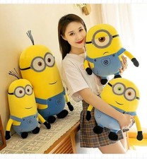 Cute Minions Movie Characters Yellow Plush Toys Bob Stuart In Jeans Soft Dolls picture