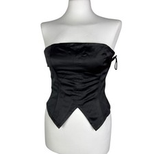 Yves Saint Laurent Womens Black Gothic Corset Top 38 picture