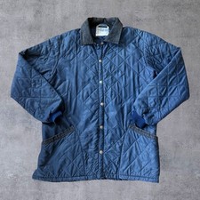 Vintage Husky Ltd Quilted Jacket Mens Made in England Blue Corduroy Distressed⁠ picture