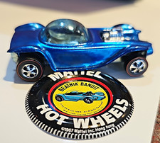 Vintage 1968 Hot Wheels Redline BEATNIK BANDIT Blue Hong Kong Near Mint + Button picture