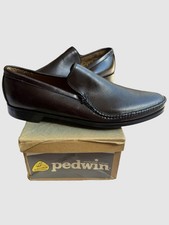 Vintage 1960s Pedwin Cochise Mens 10.5 B Brown Leather Loafers NOS Deadstock F4 picture