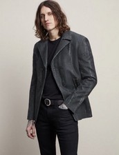 John Varvatos VINTAGE INSPIRED DBL BRST LINEN JACKET WITH PICK STITCH MSRP $1298 picture