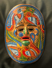 Aztec-Style Mexican Clay Mask – Vintage / Age & Origin Unknown picture