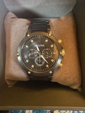 Bulova Classic Diamond-Accent Black Chronograph Men's Watch - 98D190 picture
