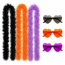 RAINFLOW Halloween Feather Boa Pack - 6 Pcs Feather Scarf Set picture