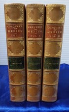 The History Of The Conquest Of Mexico, W.H. Prescott 3 Vol-Set, Complete 1892 HC picture