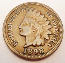 1898 P Indian Head Cent Penny  AVE CIRCULATED  **FREE SHIPPING** picture