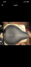 Drag Specialties Small Spring Solo Seat Black Vinyl White Stitch 0806-0074 picture