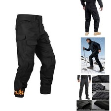 MERJAZ Men's Fleece Lined Tactical Pants Black 34 picture