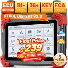 XTOOL USED D7 V2.0 Auto Diagnostic Tool Full System OBD2 Scanner Key Programming picture