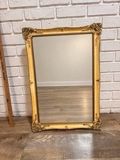 Rare Vintage 70s Gold Ornate Mirrored Medicine Cabinet Wall Mount Baroque Rococo picture