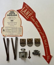 Vintage Lane Chest Lock, Key, hinges, hardware, etc. picture