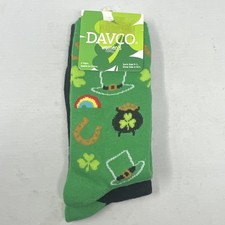 DAVCO Women’s St. Patrick’s Day Shamrock Novelty Crew Socks 2 Pairs 9-11 size  picture