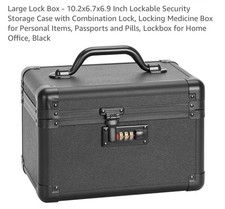 Sunsova Security Lock Box – Portable Lockable Storage Case (Black) picture
