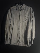 Ermenegildo Zegna Men's Long Sleeve Button-Up Shirt Large Blue 100% Cotton picture