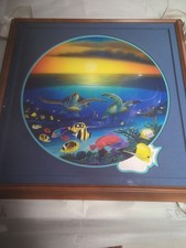 Robert Wyland Lithograph #262/950 Sea Turtle Reef Framed Ships Free MSS7 picture
