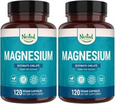 Nested Naturals Magnesium Glycinate Chelate - 200mg 240 Count USA Pack of 02 USA picture
