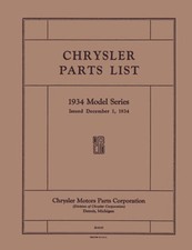 1934 Chrysler All Models Parts Book picture