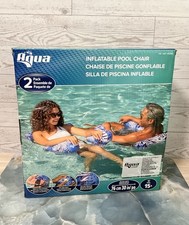 Aqua Baja Inflatable 2 Pack Pool Floating Adjustable Chair Blue New In Box picture