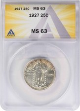 1927 Standing Liberty Silver Quarter MS63 ANACS picture