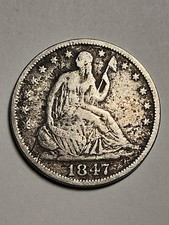 1847-O SEATED LIBERTY HALF DOLLAR ~ NICE VF ~  #1 picture