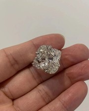 Elegant 5.80Ct Oval Cut Lab grown Diamond Engagement Ring 14K Solid White Gold picture