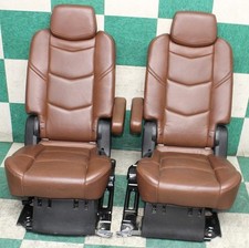 15' Escalade SWB Brown Leather 2nd Row Captains Bucket Seats Pair Heat OE OEM OE picture