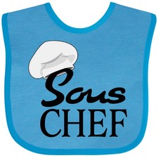 Inktastic Sous Chef With Toque Hat Baby Bib Food Cooking Baking Preparation For picture