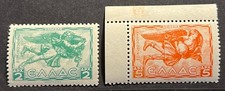Travelstamps: 1942-1943 Greece Air Mail Stamps Scott #C55-C56 Gods - Mint MNH OG picture