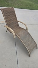 Vintage 1960s Pier One Wicker Chaise Lounge Chair Wave picture