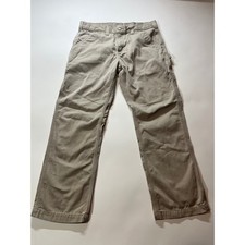 Carhartt Carpenter Pants Men's 36x30 Tan Canvas Loose Fit Workwear Dungaree picture