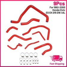 Red Silicone Radiator Heater Hose Kit For Honda Civic D15 D16 EG EK 1992-2000 picture