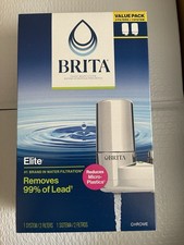 Brita Elite Faucet Mount Water Filter System Chrome With 2 Filters picture