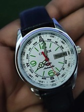 Vintage Citizen Automatic Men's Watch White Dial Day-Date Japan Made Duty Free picture