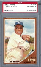 1962 Topps #358 PSA 8 Tommy Davis Dodgers 358 picture