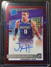 2020-21 Panini Donruss Optic Tyrese Haliburton Red Choice Mojo Prizm Auto #162 picture