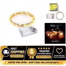 30 LED Copper Wire Fairy Lights Battery Timer Waterproof 9.5 Ft Warm White picture
