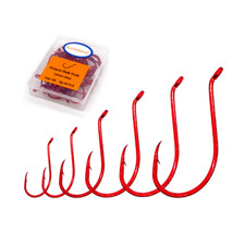 50-100pc Red Octopus Beak Fishing Hook Circle Offset Bait Ultra Sharp Freshwater picture
