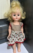 Vtg 1950s Pin-Hipped Walking Doll Hard Plastic 9