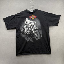 Vtg Willie Nelson Motorcycle T-Shirt Born For Trouble Black XL USA All Sport picture