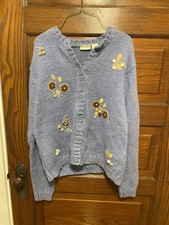 Vintage Cherokee Grandma Flower Cardigan Sweater Cottagecore Cardigan Size Small picture