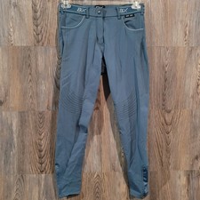 B Vertigo Silicone Knee Breeches Size 28 x 27 Blue Equestrian Stretch Pockets picture