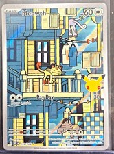 Pokemon TCG Meowth 144/128 30th CELEBRATIONS Classic Collection Full Art Holo picture