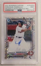 2021 Bowman Chrome Emmanuel Rodriguez 1st Bowman Speckle Refractor Auto /299... picture
