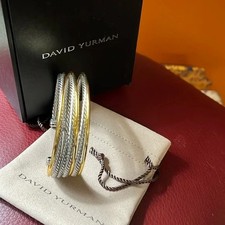 David Yurman bracelet solid 18k gold and sterling silver cuff picture