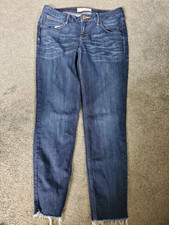 Women's Maurice's Raw Hem Skinny Dark Faded Wash Blue Jeans Size 29 R picture