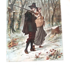 John Alden And Priscilla Wedded George Boughton Print reverse Glued on Glass picture