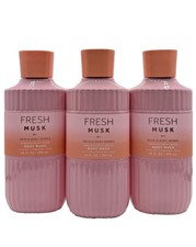 Three (3) Bath & Body Works FRESH MUSK Body Wash Shower Gel 10oz NEW picture