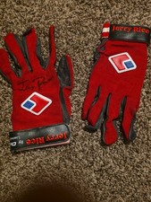 Jerry Rice Game Issued Gloves Signed 3xs San Francisco 49ers NFL HOF picture