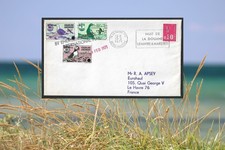 1971 Isle of Jethou overprinted stamps Emergency Strike Post cover to France picture